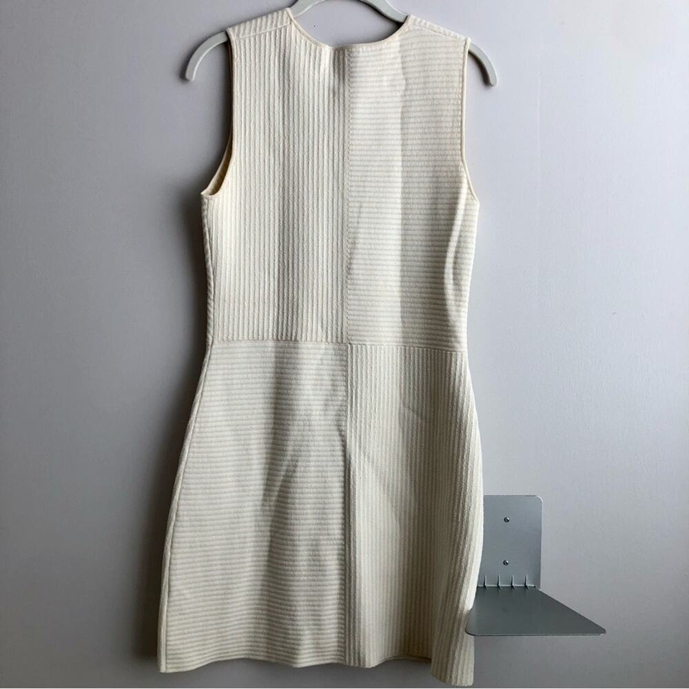 Theory Irelia Geometic-Knit Sleeveless Ivory White Dress Women's Size M - Picture 10 of 11